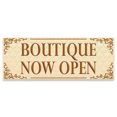 Signmission Boutique Now Open Banner Concession Stand Food Truck Single Sided B-30023